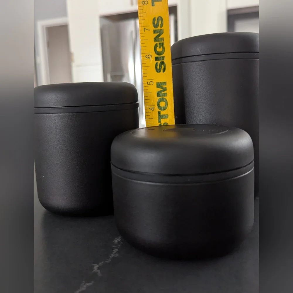 Fellow Atmos Vacuum Coffee Canister Food Storage Set of 3 Black Stainless Steel - Picture 6 of 7